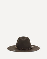 Embroidered wool Fedora - BROWN | Base Blu