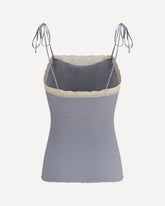 Jersey and lace thin strap Top - LIGHT BLUE | Base Blu