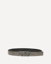 Reversible Gancini Belt - GREY | Base Blu