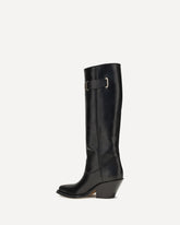 Stivali alti Azelan in pelle - NERO | Base Blu