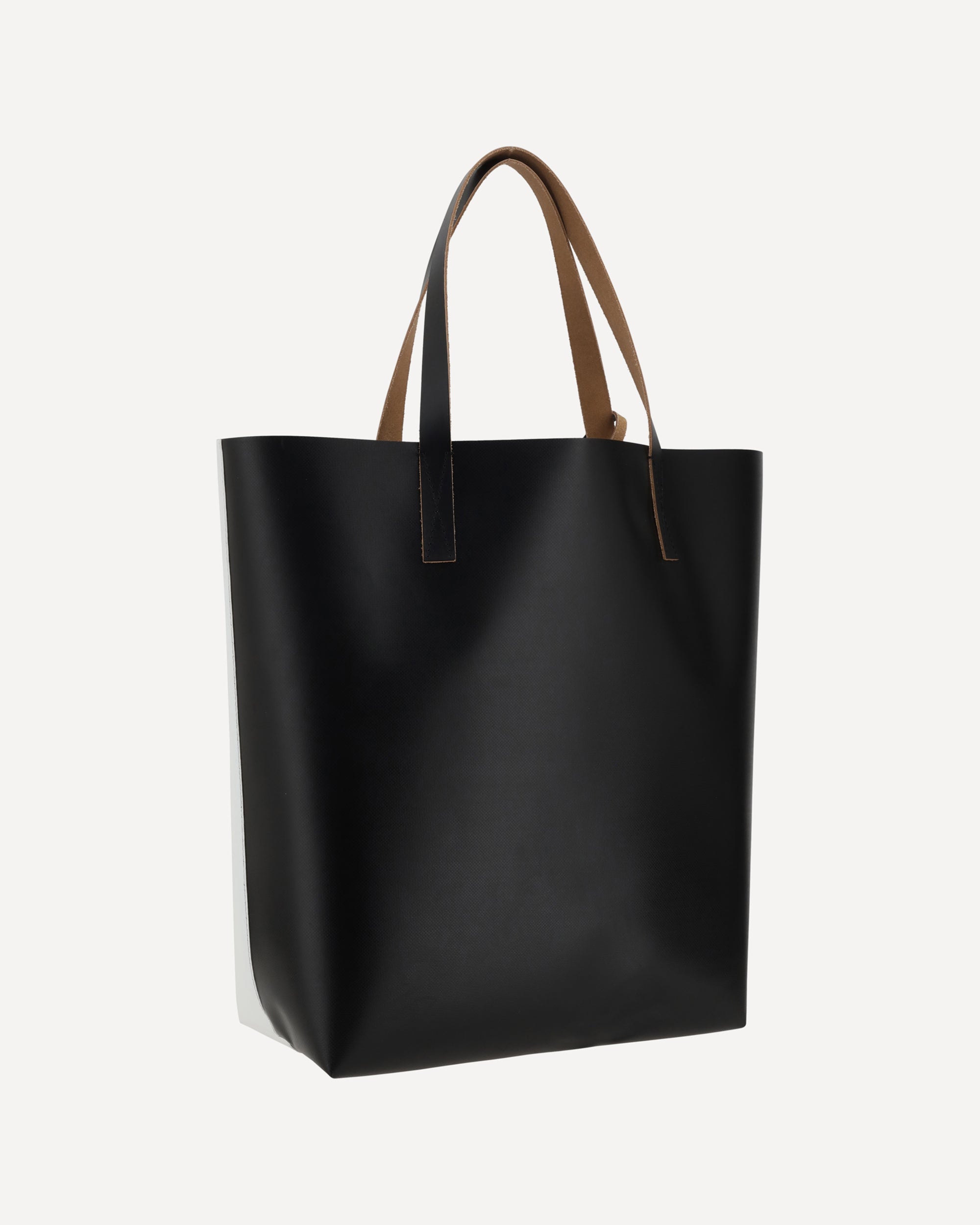 バッグ MARNI TRIBECA HORIZONTAL TOTE BAG Marni Tribeca logo-print faux-leather Tote Bag | Black | FARFETCH