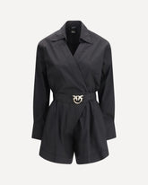 Buckle-belted Playsuit - BLACK | Base Blu