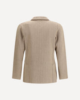 Double-breasted Knit Jacket - BROWN | Base Blu