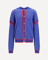 Pinstripe Cardigan - BLUE | Base Blu