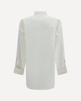 Camicia classica in popeline di seta e organdì di cotone  - BIANCO | Base Blu