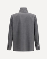 Mouliné wool shirt Jacket - GREY | Base Blu