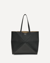 Large horizontal Puzzle Fold Tote - BLACK | Base Blu
