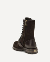 Leather and suede Buckle Ankle Boots - BLACK | Base Blu
