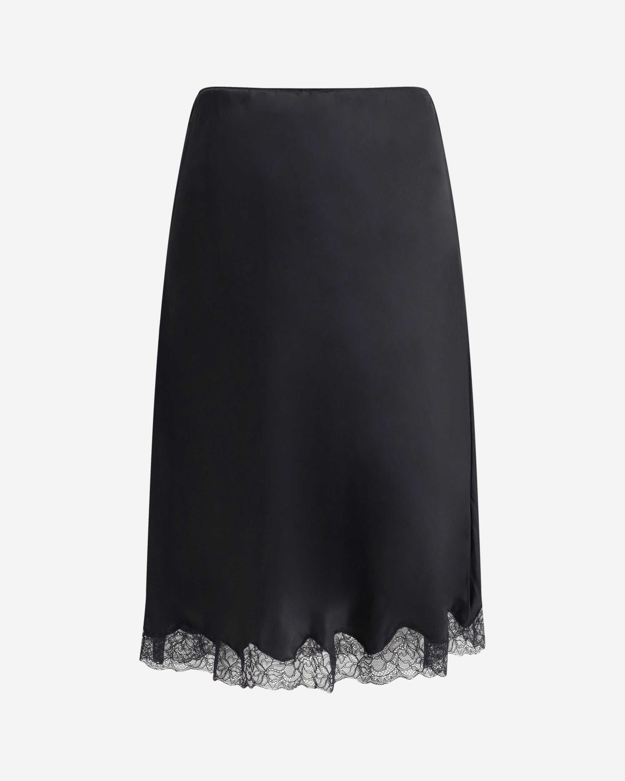 THE ROW Irene midi silk Skirt BLACK | Base Blu