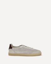 Cotton knit and leather Sneakers - CREAM | Base Blu