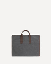Garment Bag in techno fabric and leather - GREY | Base Blu
