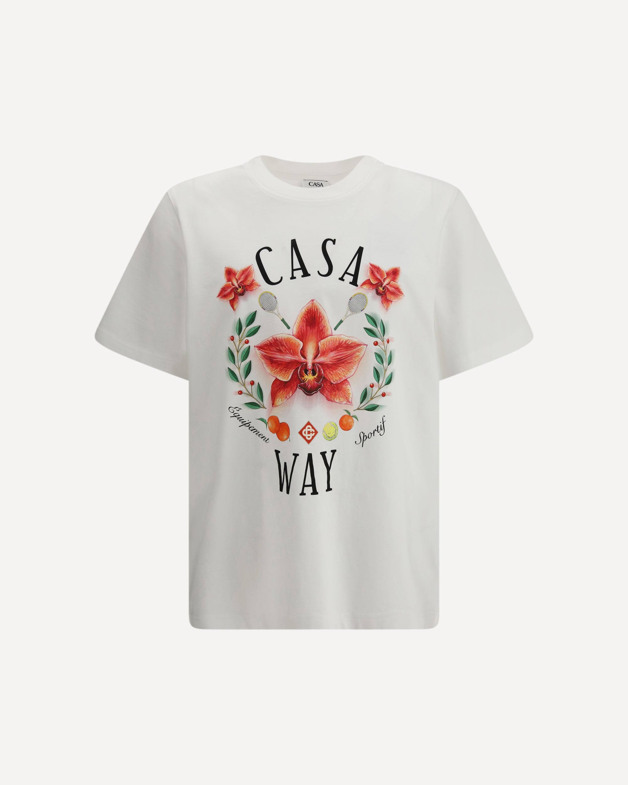 CASABLANCA Casa Way Orchid Logo Short Sleeve T-Shirt WHITE | Base Blu