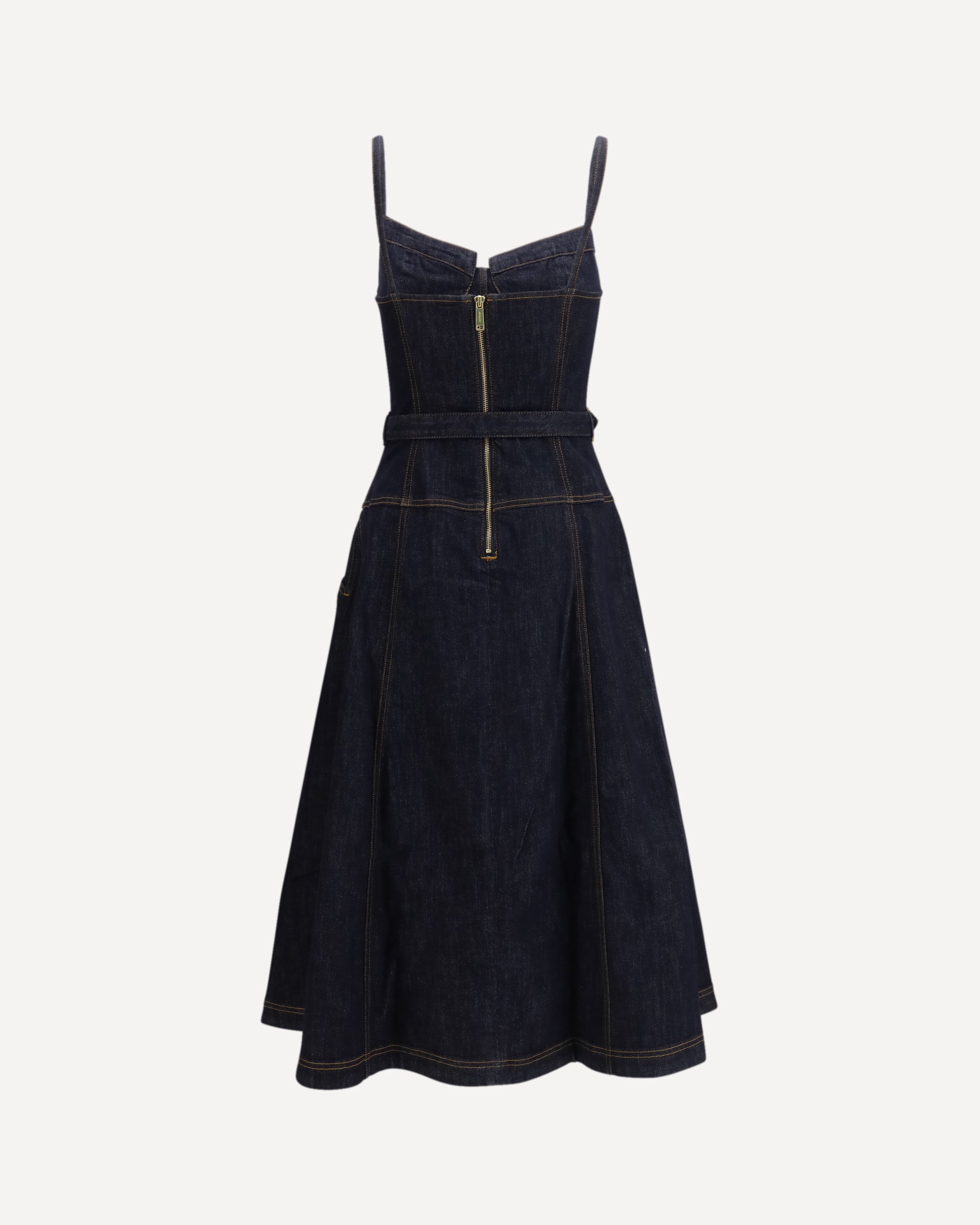 denim flared dress for women SELF-PORTRAIT midi BLUE night looks. springrefreshsale size:13 Knee length party dresses