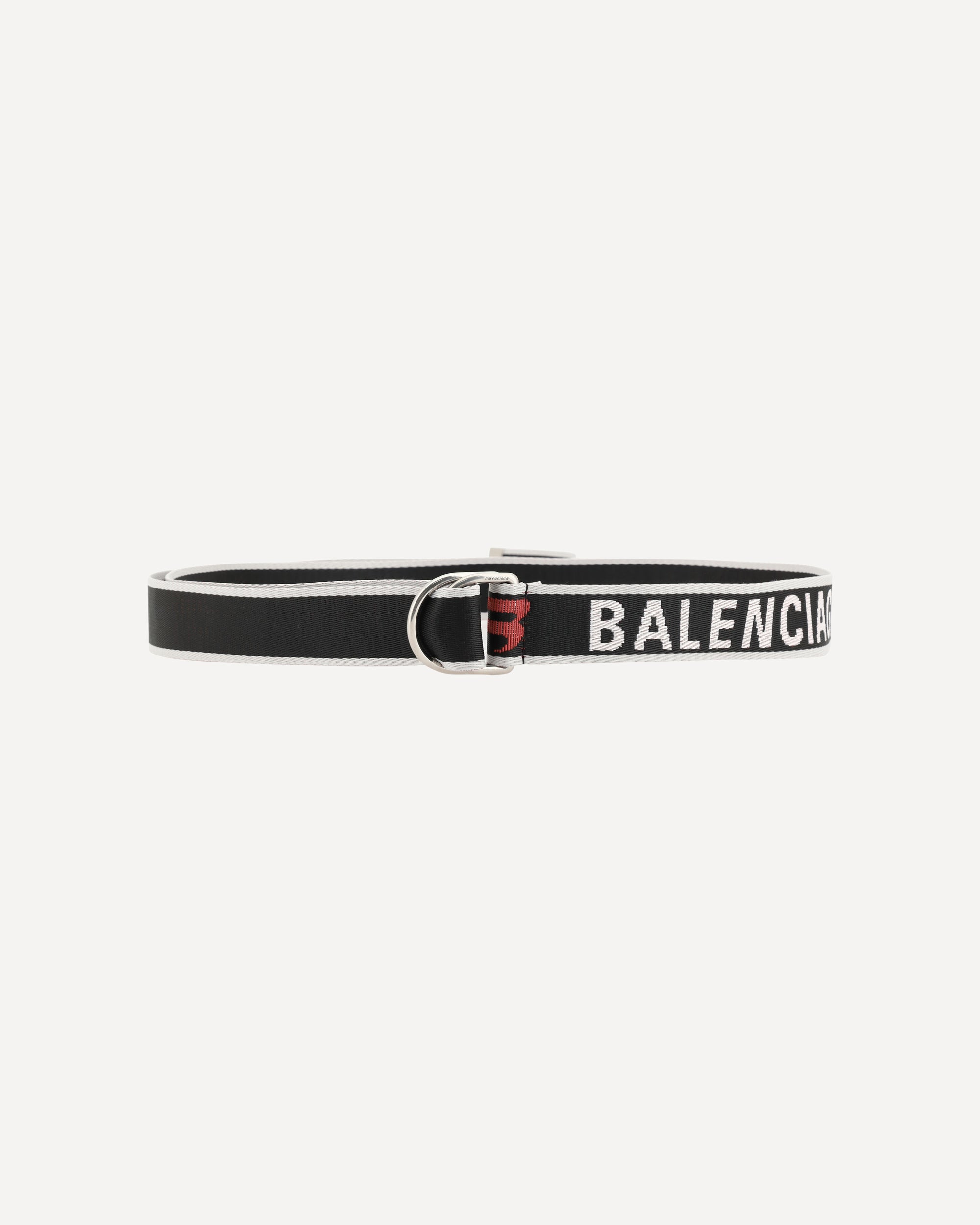 BALENCIAGA D RING ベルト Men's D Ring Belt in Black/white | Balenciaga US