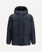 Hooded padded Jacket - BLACK | Base Blu