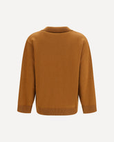 Maglione in cashmere con scollo a V - MARRONE | Base Blu
