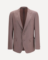 Single-breasted wool poplin Jacket - BROWN | Base Blu