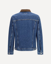 Denim Jacket with suede collar - BLUE | Base Blu