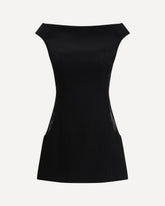 Wool Bouclé Sleeveless Mini Dress - BLACK | Base Blu