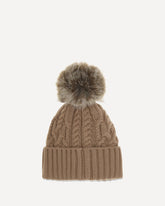 Wool and cashmere Pom-Pom Beanie - BROWN | Base Blu
