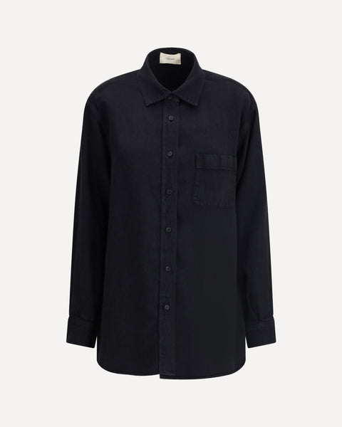新品 THE ROW 25SS NESSON SHIRT 0 国内正規品 THE ROW Nesson denim Shirt BLACK | Base Blu