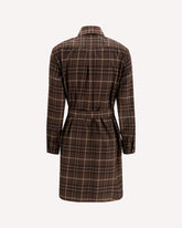 Check cotton shirt Dress - BROWN | Base Blu