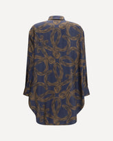 Lightweight printed silk twill Shirt - BROWN | Base Blu