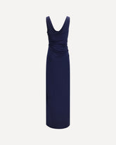 Long Dress in soft viscose jersey - BLUE | Base Blu
