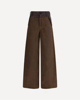Nylon and Denim Jeans - BROWN | Base Blu