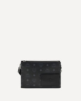 Aren Standing Shoulder Bag in Visetos - BLACK | Base Blu