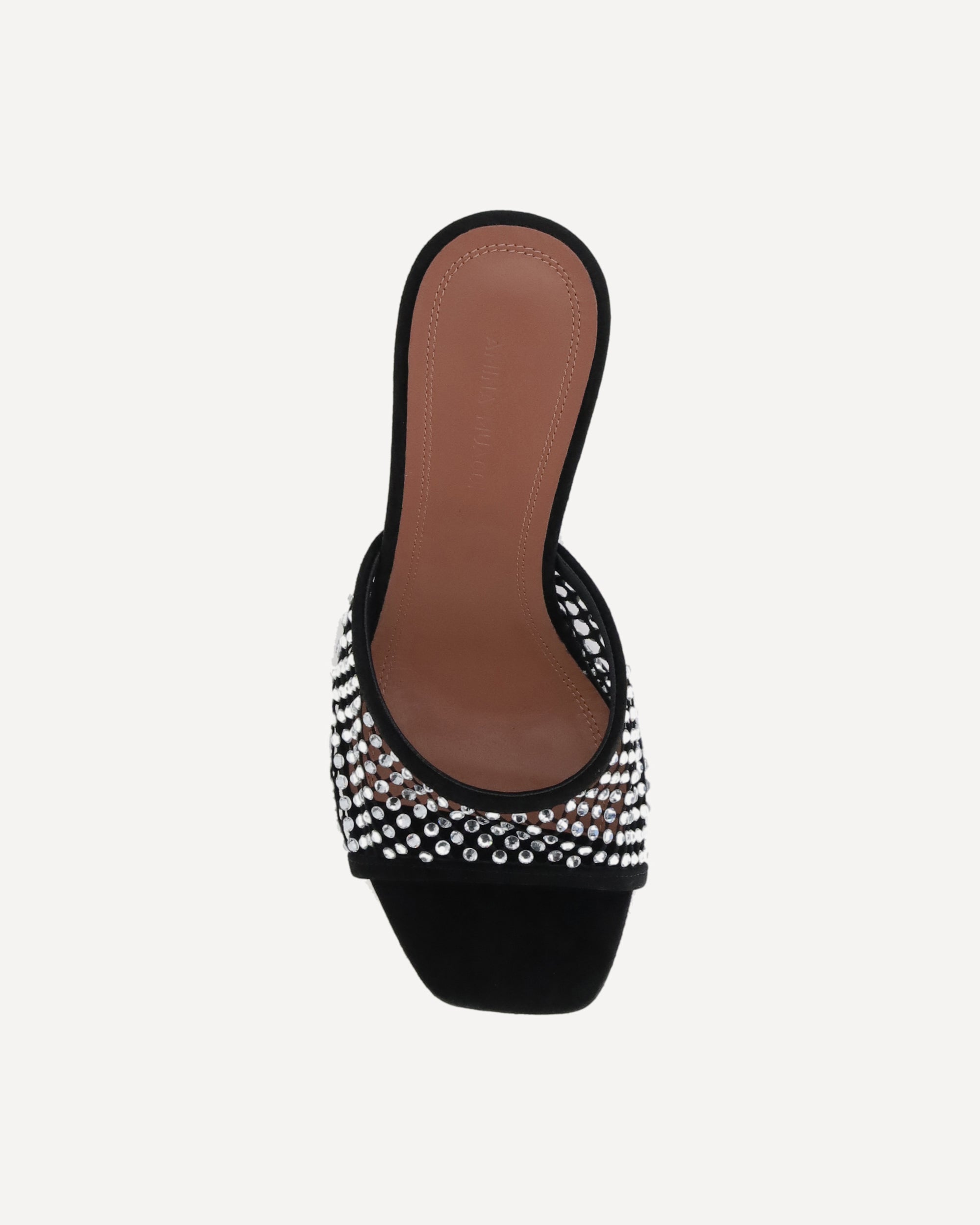 AMINA MUADDI Lupita Crystal Sandals BLACK | Base Blu