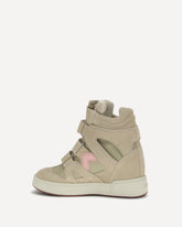 Sneakers con zeppa in pelle IM3-GB - BEIGE | Base Blu