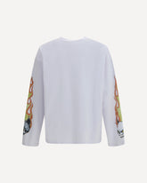 T-shirt a maniche lunghe con stampa Riders - BIANCO | Base Blu