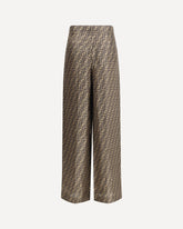 Monogram pattern silk Pants - BROWN | Base Blu