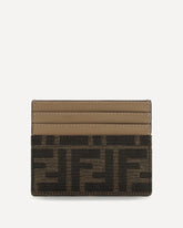 Portacarte con tessuto jacquard FF - MARRONE | Base Blu