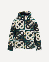 Monogram fleece Hooded Jacket - MULTICOLOUR | Base Blu