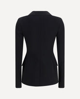 Stretch wool single breasted Jacket - BLACK | Base Blu