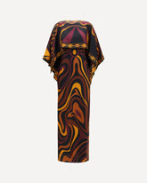 Silk Dress with shoulder cape - MULTICOLOUR | Base Blu