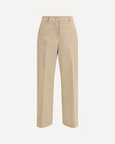 Urial cropped trousers in cotton satin - BEIGE | Base Blu
