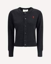 Ami De Coeur merino wool Cardigan - BLACK | Base Blu