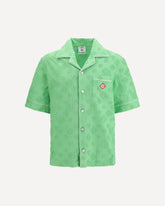 Diamond monogram print short-sleeve Shirt - GREEN | Base Blu
