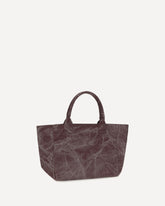 Medium trapeze teddy print Shopping Bag - BORDEAUX | Base Blu