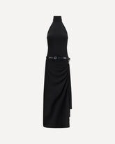 Suspended Halterneck Dress - BLACK | Base Blu