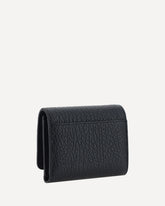 Grained leather Wallet - BLACK | Base Blu