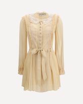 Mini Abito plissé in georgette - CREMA  | Base Blu