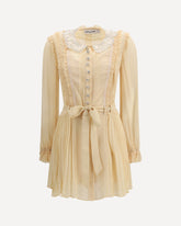 Pleated georgette mini Dress - CREAM | Base Blu