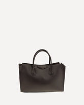 Medium Antigona Catchall glossy grained leather Handbag - BROWN | Base Blu