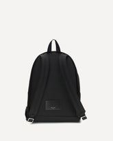 City Backpack in leather and nylon - BLACK | Base Blu