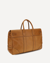 Borsa da Viaggio in pelle con logo - MARRONE | Base Blu