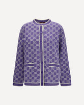 Embroidered cotton Cardigan - PURPLE | Base Blu